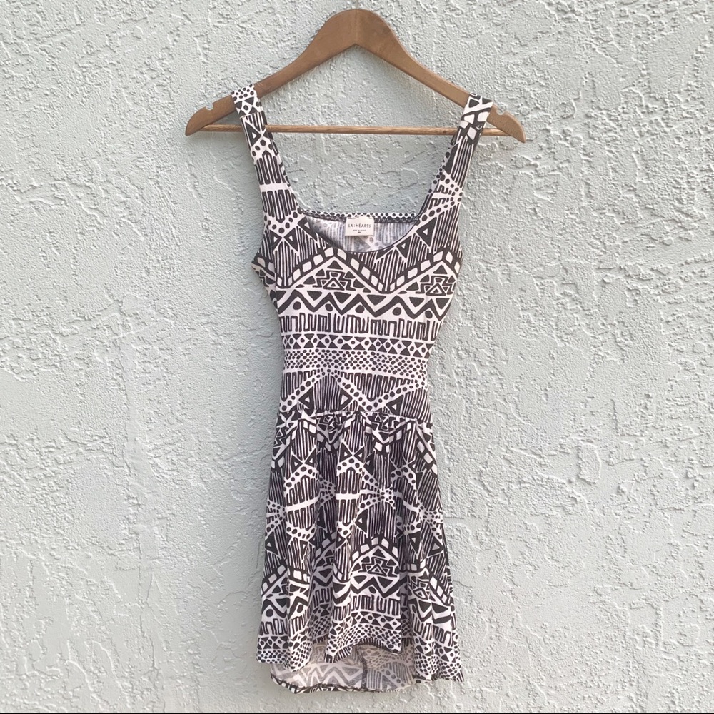 LA Hearts Black & White Tribal Print Dress Size M